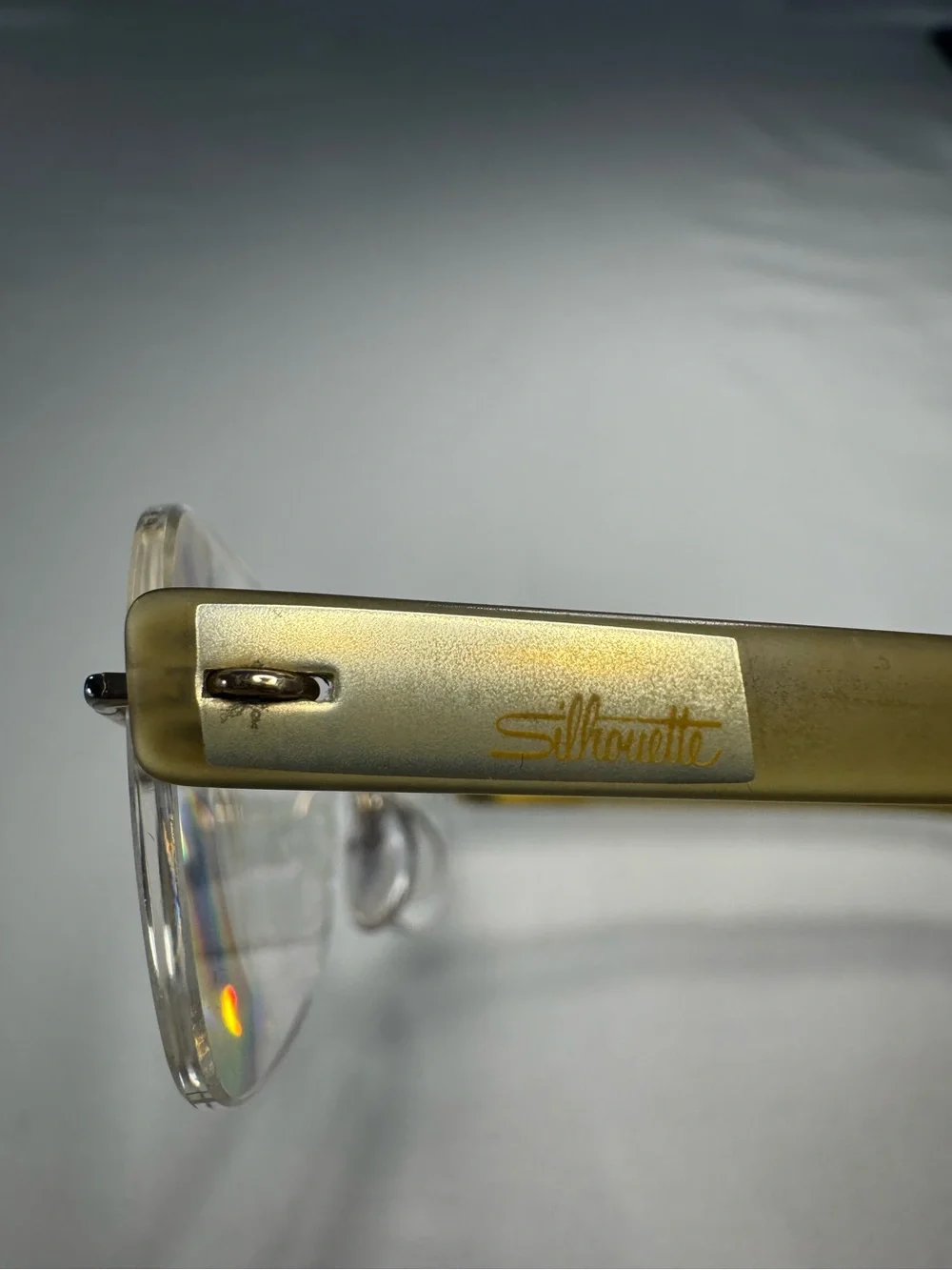 Silhouette 7608 20 6051 Rimless Eyeglasses Titanium Olive Brown Gold Frames Only
